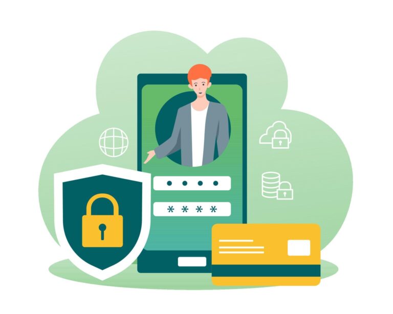 data-protection-privacy-personal-data-security-and-internet-security-concept-with-smartphone-and-credit-card-illustration-free-vector